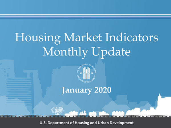 Report cover image, stating “Housing Market Indicators Monthly Update: January 2020.”